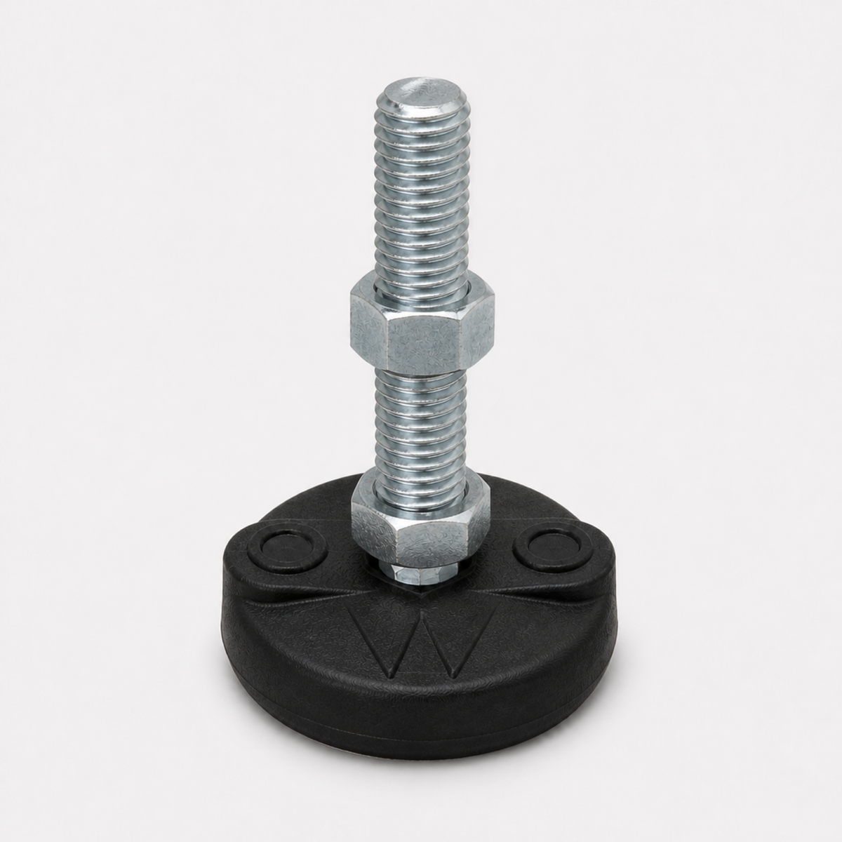 1/2"-13 x 4" Threaded Stud Steel Leveling Mount with 2" Nylon Base - BNYLB24 - hero