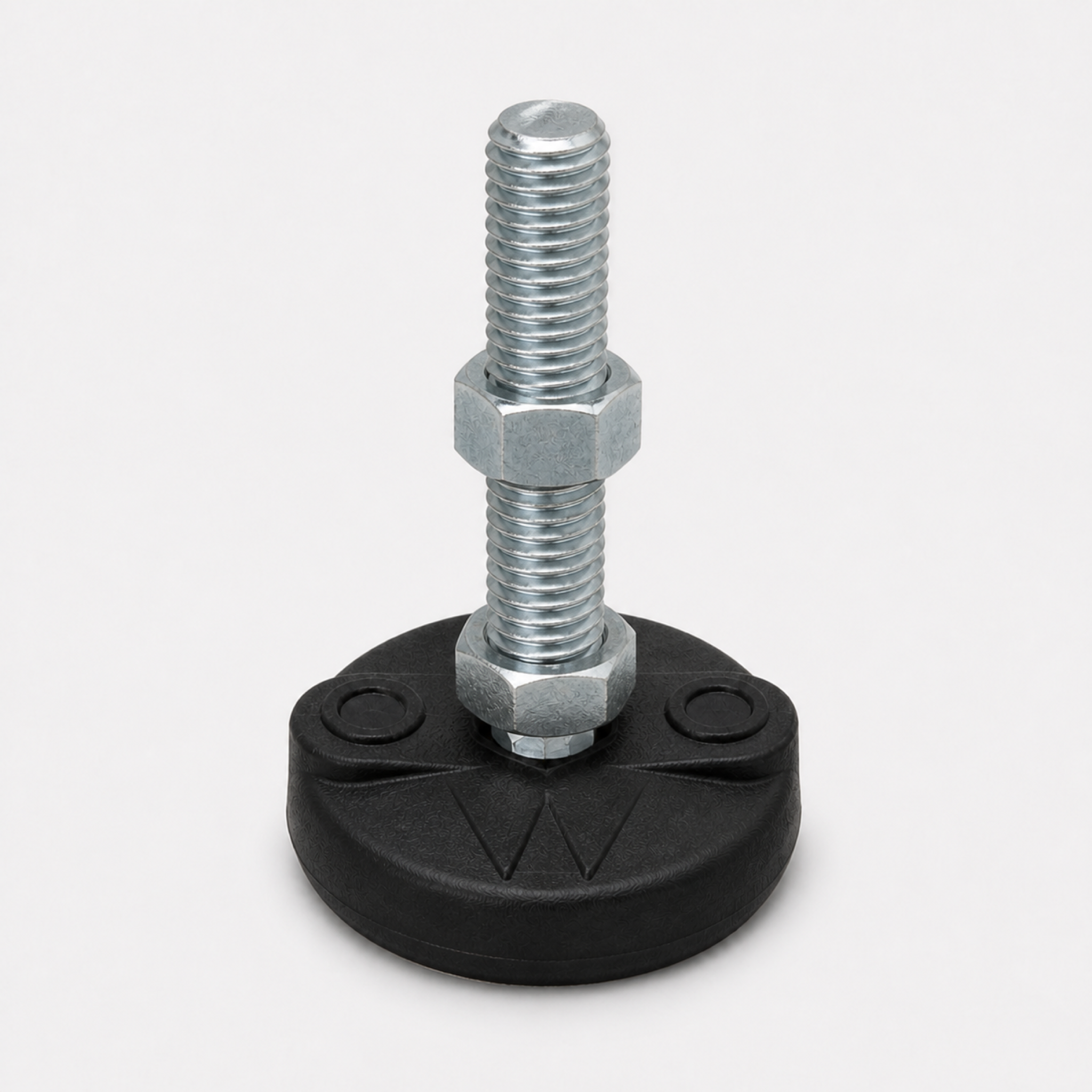 1/2"-13 x 4" Threaded Stud Steel Leveling Mount with 2" Nylon Base - BNYLB24 - hero