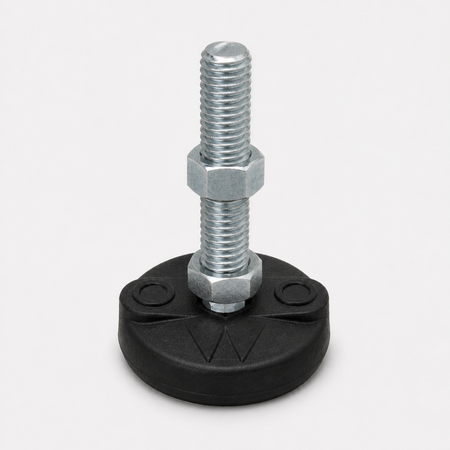 1/2"-13 x 4" Threaded Stud Steel Leveling Mount with 2" Nylon Base - BNYLB24 - hero