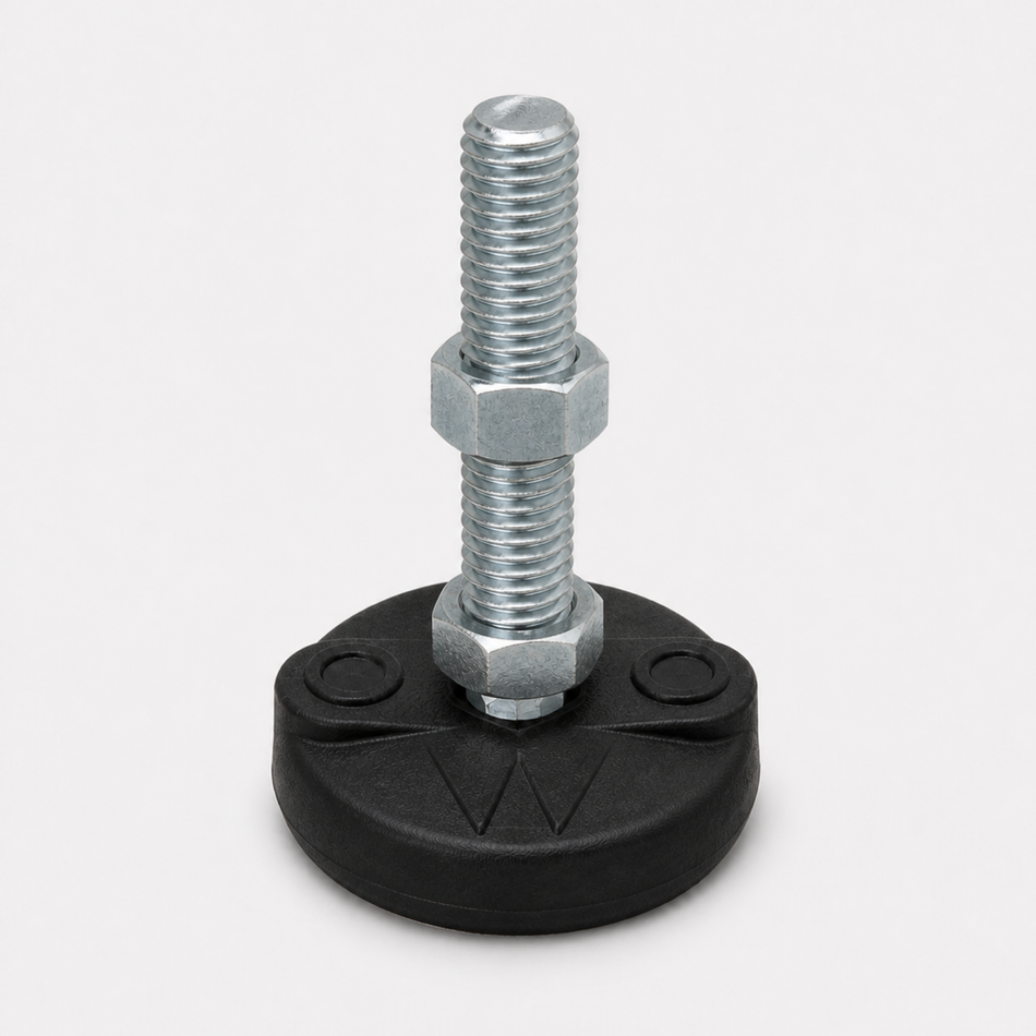 1/2"-13 x 4" Threaded Stud Steel Leveling Mount with 2" Nylon Base - BNYLB24 - hero