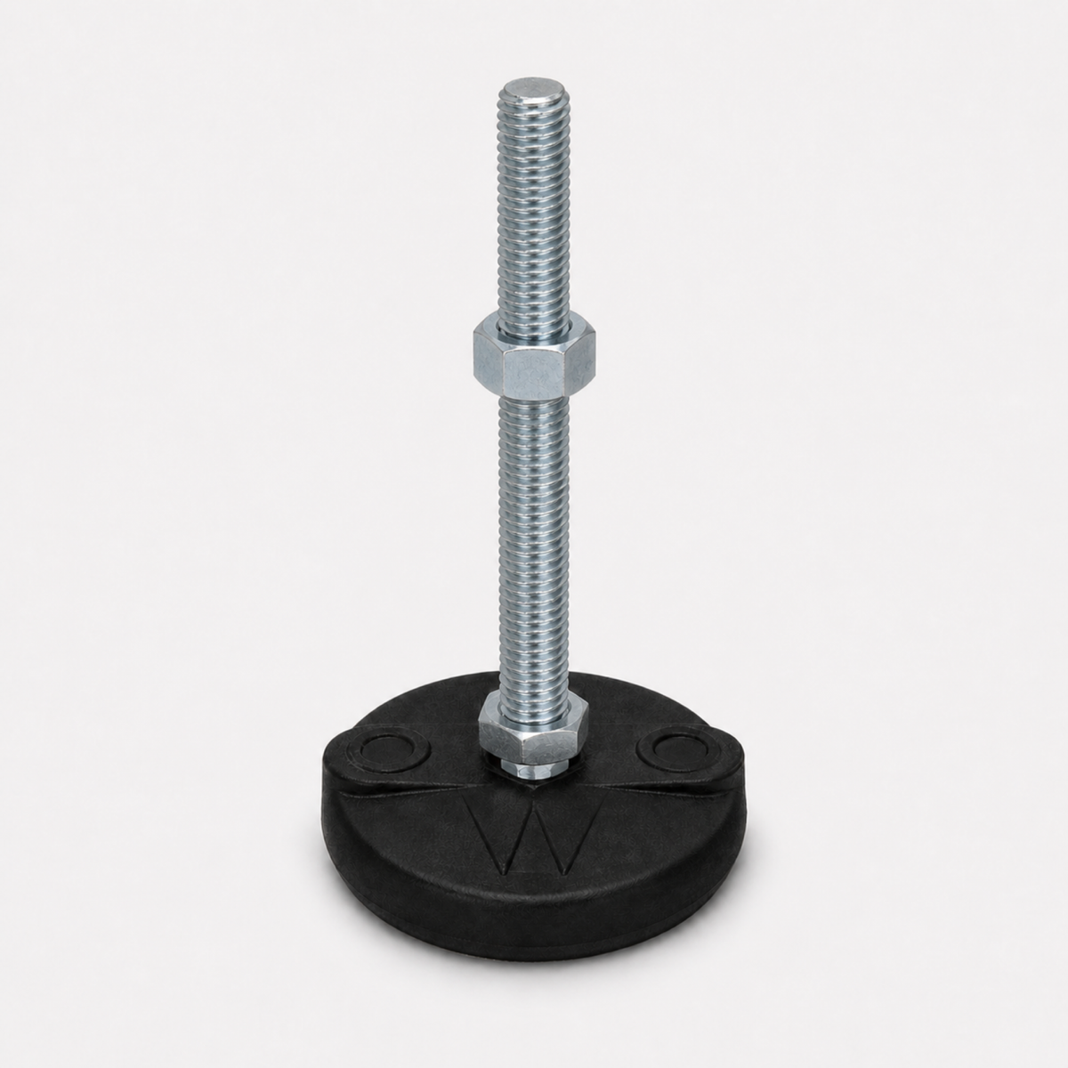 1/2"-13x6" Threaded Stud Steel Leveling Mount with 3" Nylon Base -BNYLB36 - hero