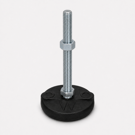 1/2"-13x6" Threaded Stud Steel Leveling Mount with 3" Nylon Base -BNYLB36 - hero
