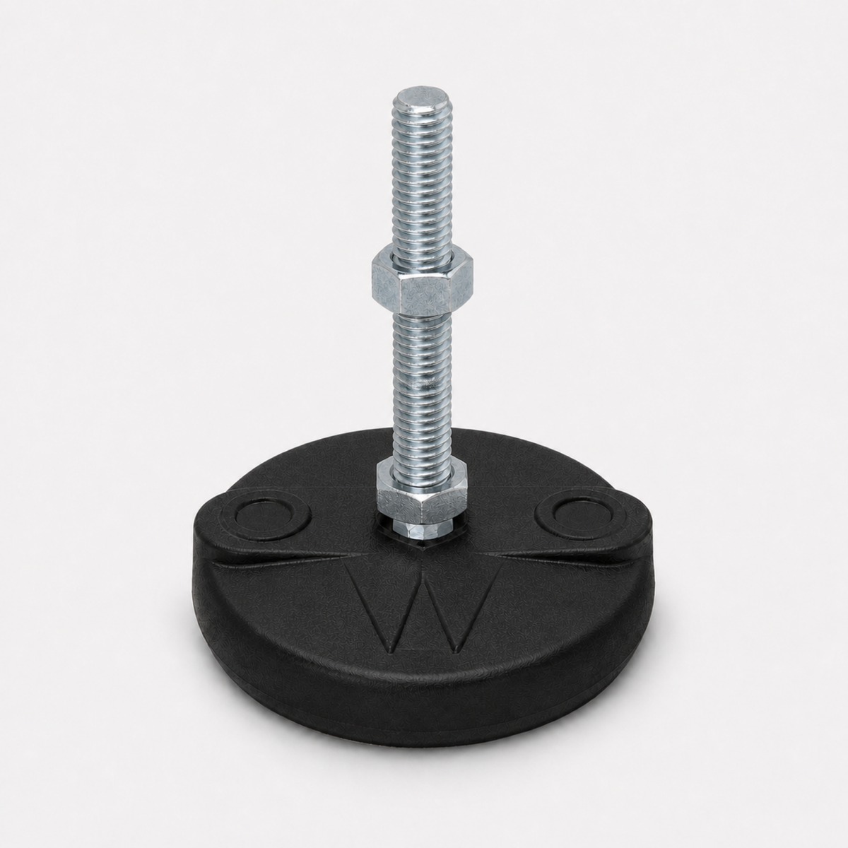 1/2"-13x6" Threaded Stud Steel Leveling Mount with 4" Nylon Base - BNYLB46 - hero