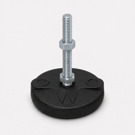 1/2"-13x6" Threaded Stud Steel Leveling Mount with 4" Nylon Base - BNYLB46 - hero
