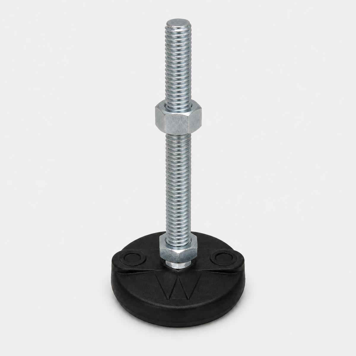 5/8"-11x6" Threaded Stud Steel Leveling Mount with 2" Nylon Base - BNYLC26 - hero