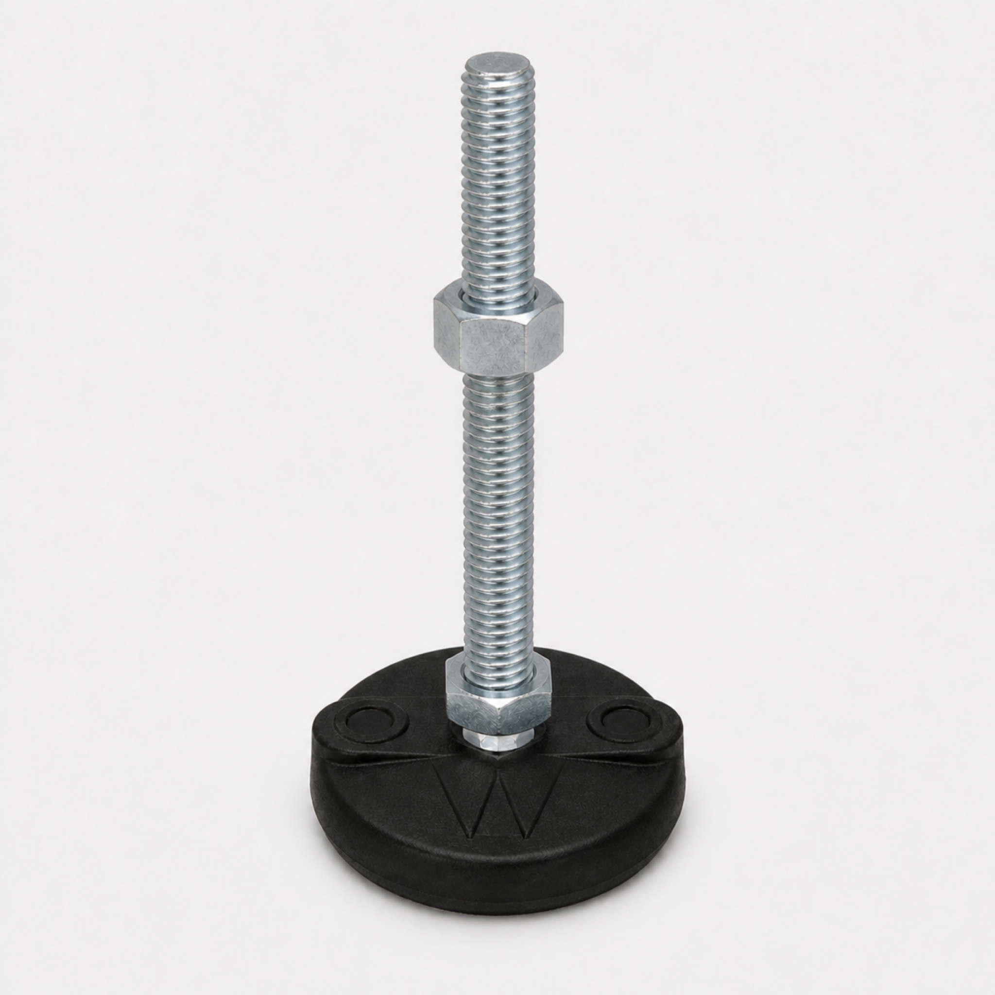 5/8"-11x6" Threaded Stud Steel Leveling Mount with 2" Nylon Base - BNYLC26 - hero
