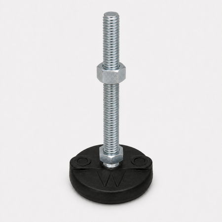 5/8"-11x6" Threaded Stud Steel Leveling Mount with 2" Nylon Base - BNYLC26 - hero