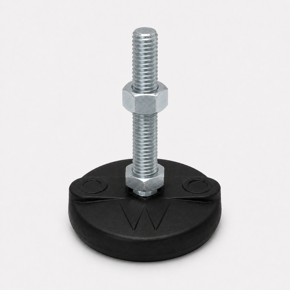 5/8"-11 x 6" Threaded Stud Steel Leveling Mount with 3" Nylon Base - BNYLC36 - hero