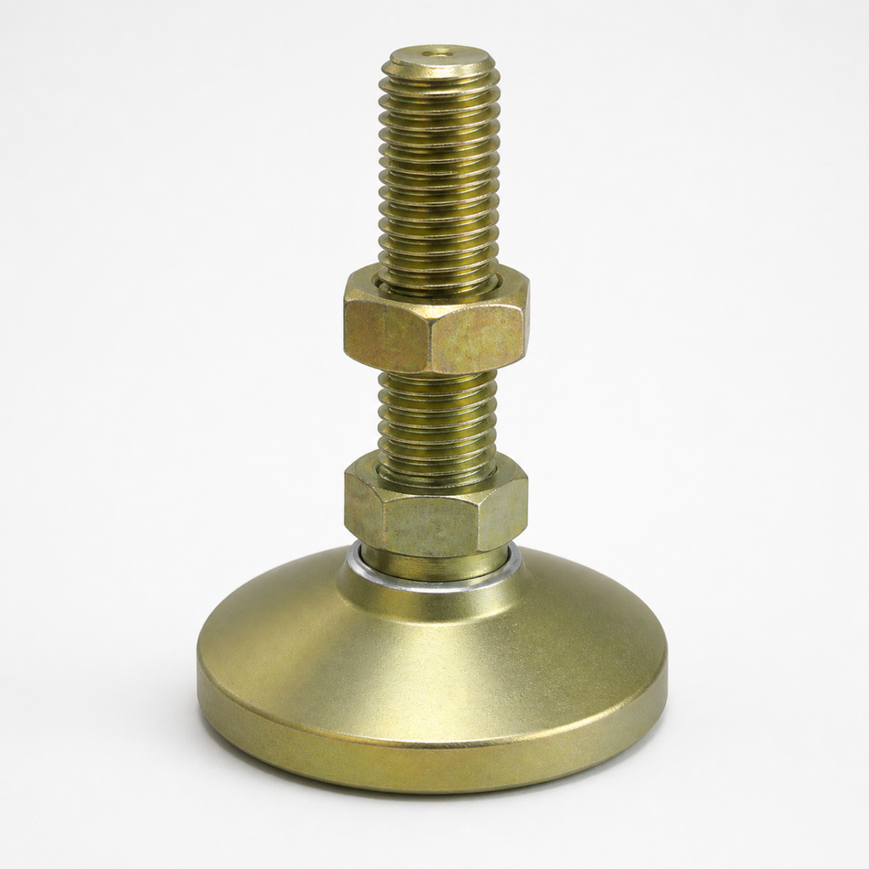 1"-8 x 3.5" Threaded Stud Steel Swivel 4" Base Leveling Mount - BSW-5 - hero