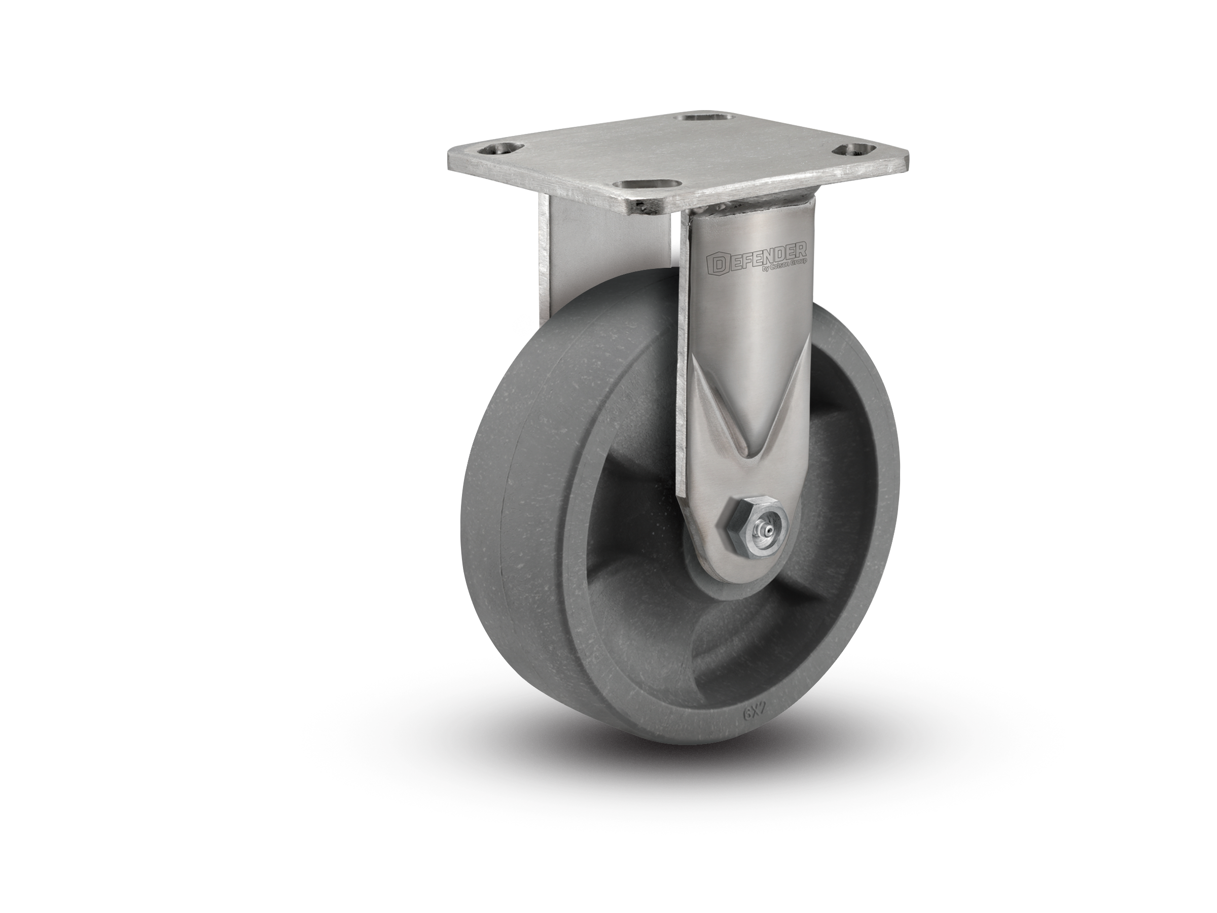 6"X2" Stainless Steel Steel Top Plate Rigid Caster with Glass Filled Nylon Wheel - D4.06108.839 DT SS WB29 - Colson