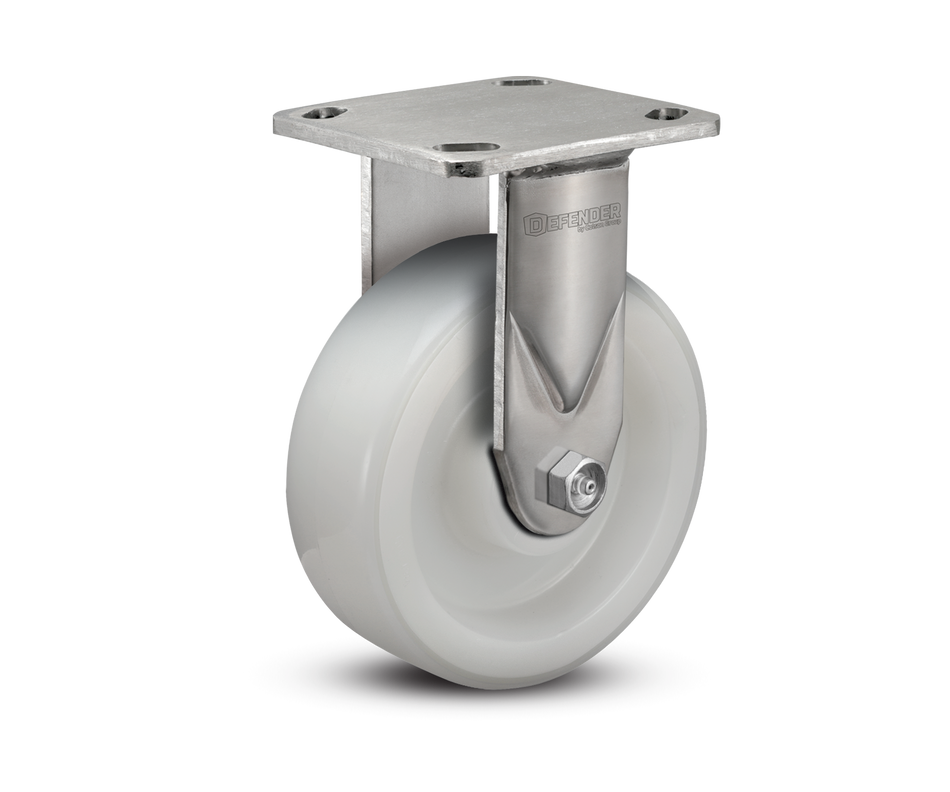 6"X2" Stainless Steel Steel Top Plate Rigid Caster with Retort Hi-Temp Wheel - D4.06108.839 RW SS WB29 - Colson