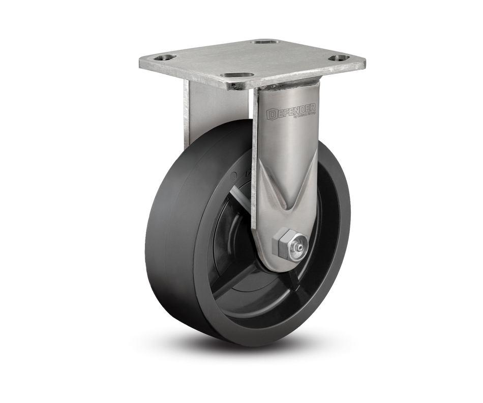 6"X2" Stainless Steel Top Plate Rigid Caster with Polyolefin Wheel - D4.06108.839 SS WB29 - Colson