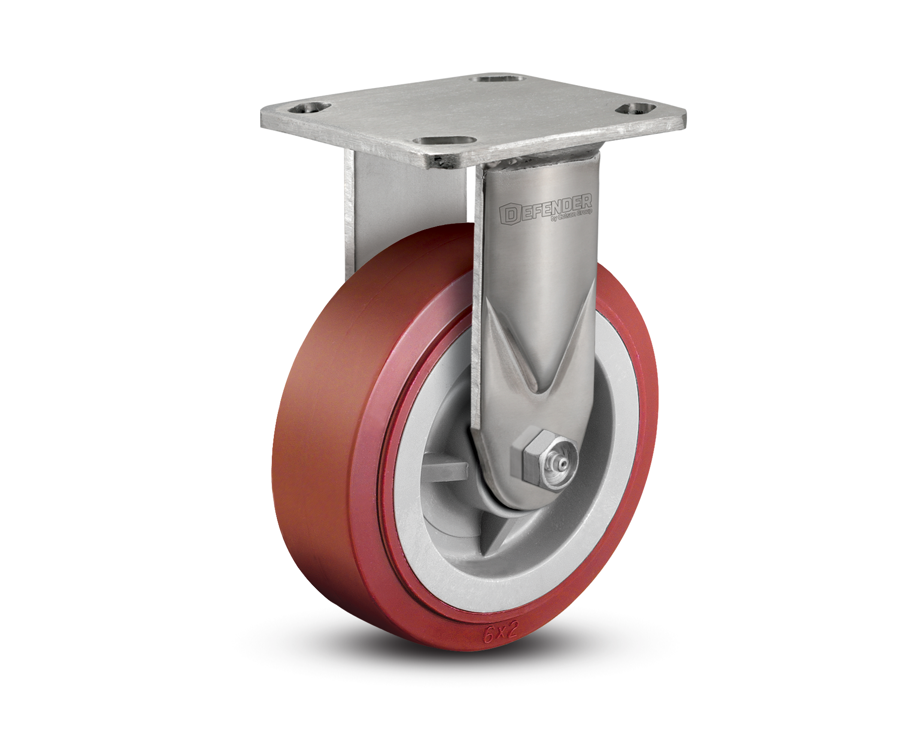 6"X2" Stainless Steel Top Plate Rigid Caster with Polyurethane Wheel - D4.06108.929 SS WB29 - Colson