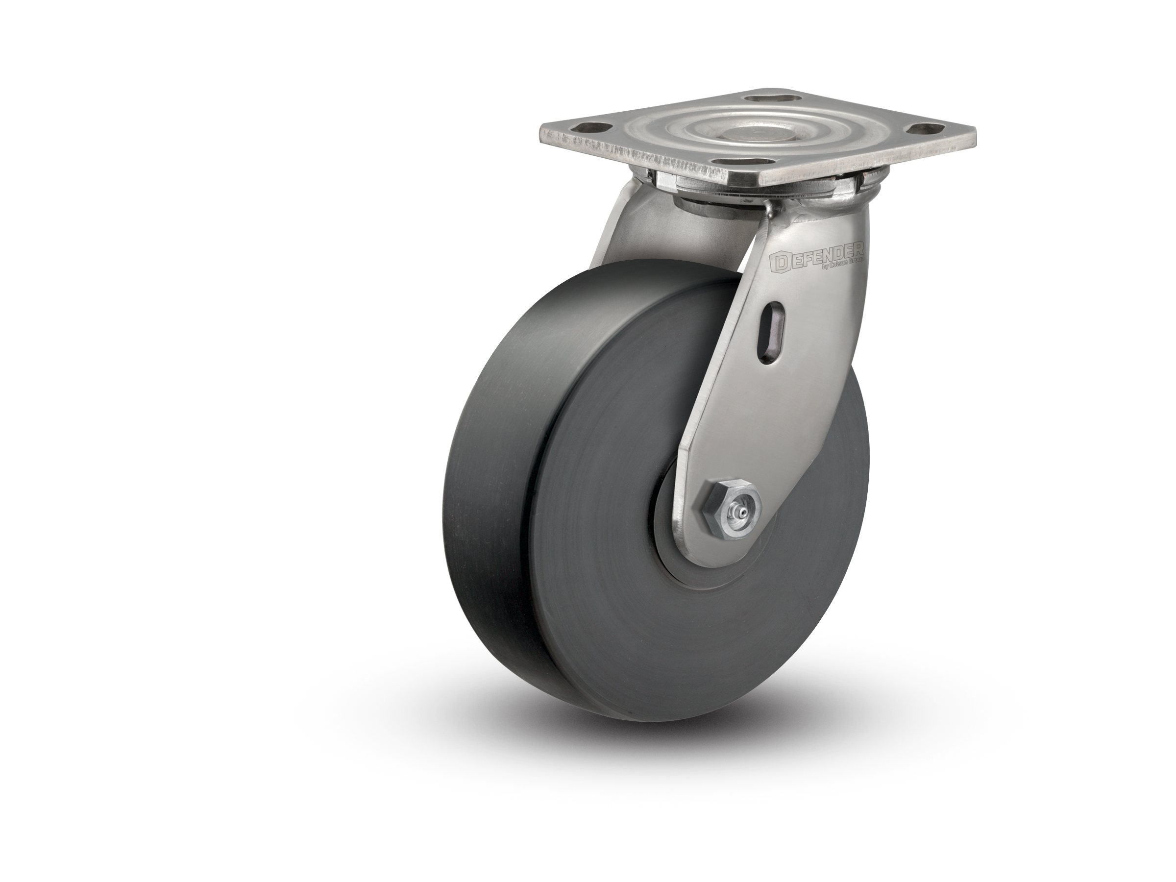 6"X2" Stainless Steel Top Plate Rigid Caster with Commander HD Wheel - D4.06109.5PN SS - Colson