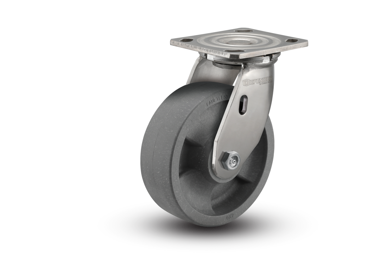 6"X2" Stainless Steel Top Plate Swivel Caster with Glass Filled Nylon Wheel - D4.06109.839 DT SS WB29 - Colson