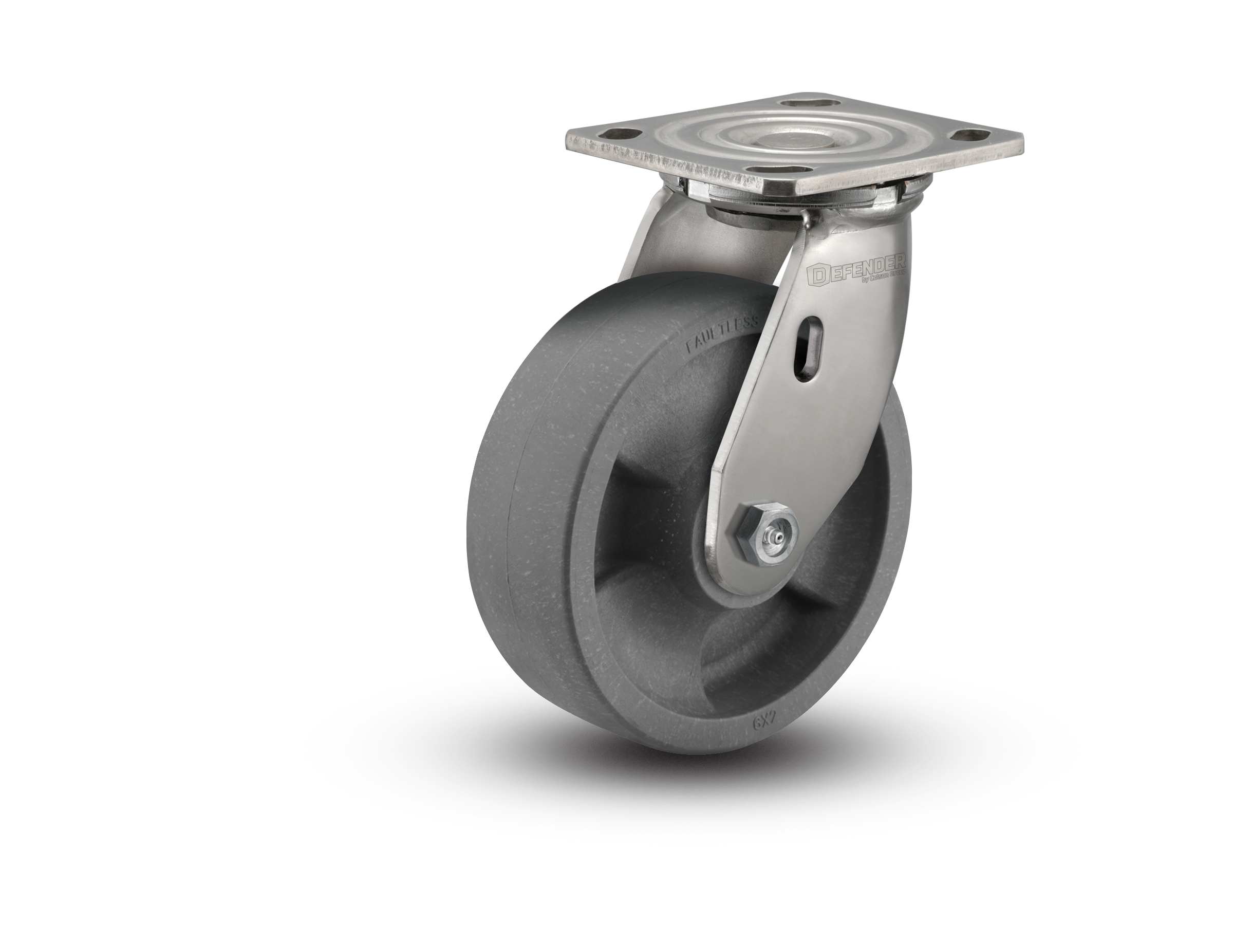 6"X2" Stainless Steel Top Plate Swivel Caster with Glass Filled Nylon Wheel - D4.06109.839 DT SS WB29 - Colson