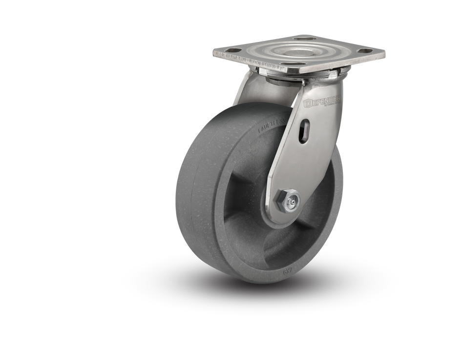 6"X2" Stainless Steel Top Plate Swivel Caster with Glass Filled Nylon Wheel - D4.06109.839 DT SS WB29 - Colson