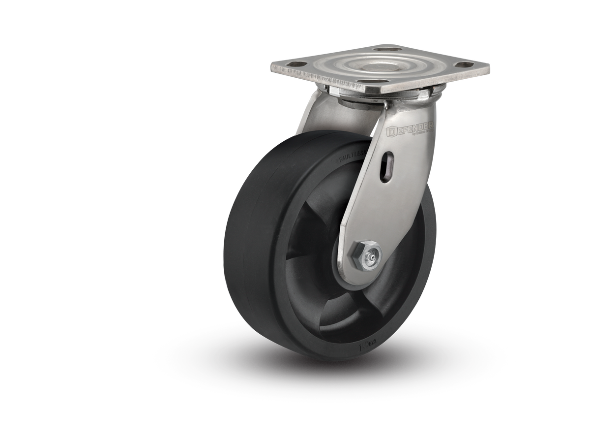 6"X2" Stainless Steel Top Plate Swivel Caster with Hi -Temp Glass Filled Nylon Wheel - D4.06109.839 HTBLK SS WB29 - Colson
