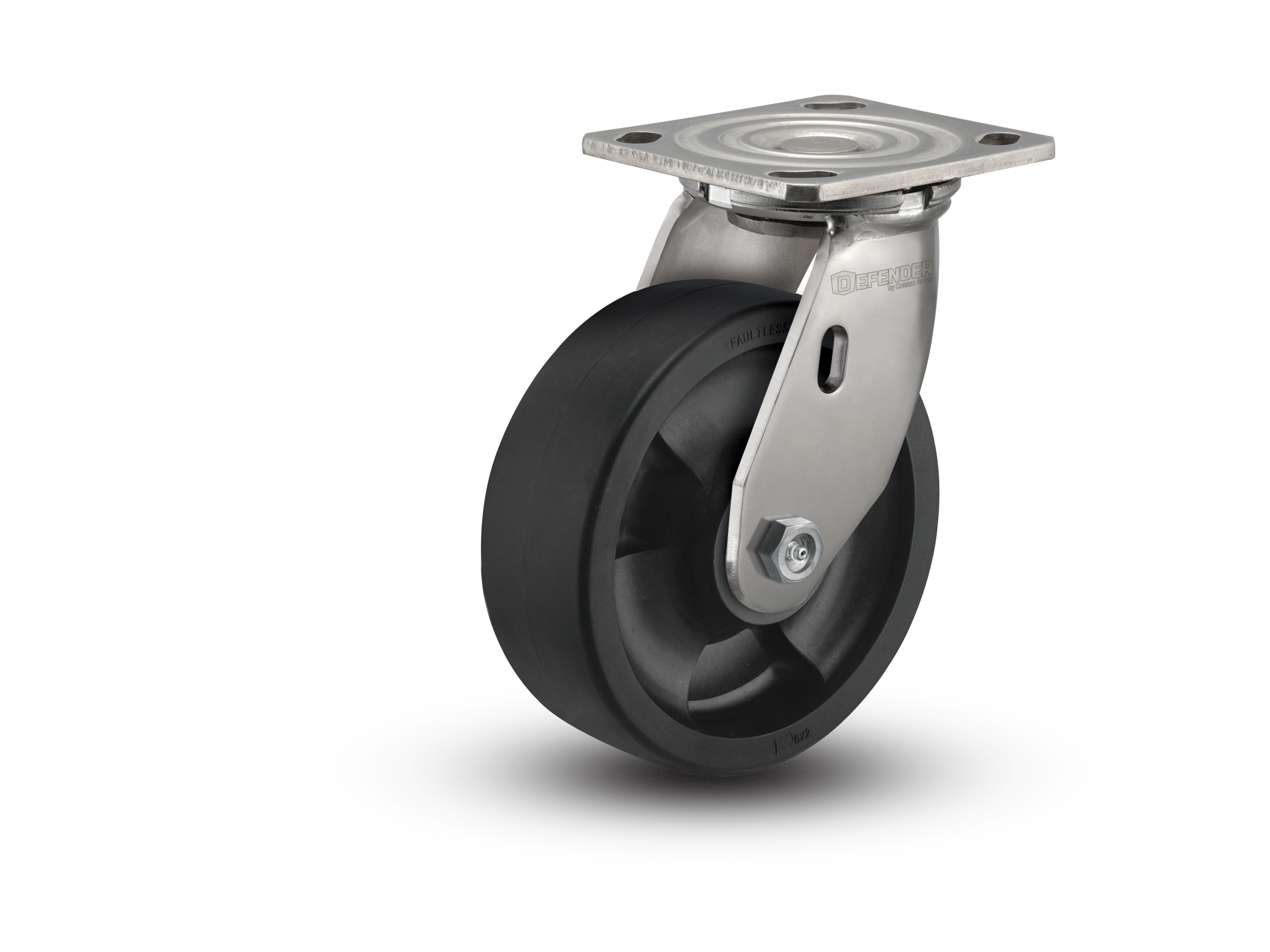 6"X2" Stainless Steel Top Plate Swivel Caster with Hi -Temp Glass Filled Nylon Wheel - D4.06109.839 HTBLK SS WB29 - Colson