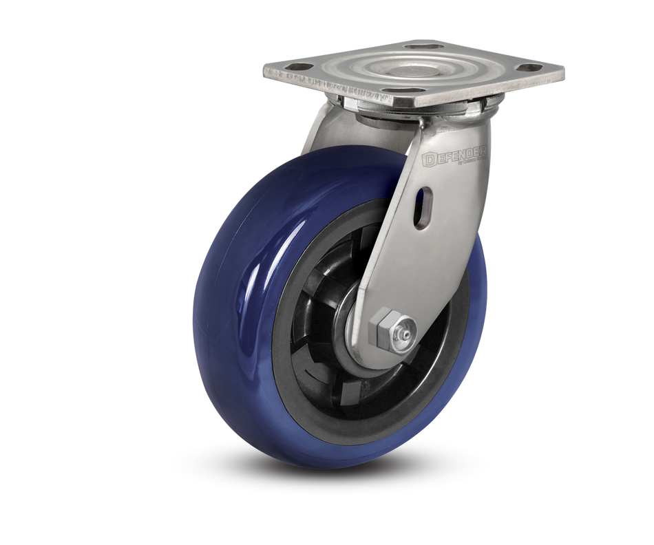 6"X2" Stainless Steel Top Plate Swivel Caster with Polyurethane Wheel - D4.06109.929 EG SS WB29 - Colson