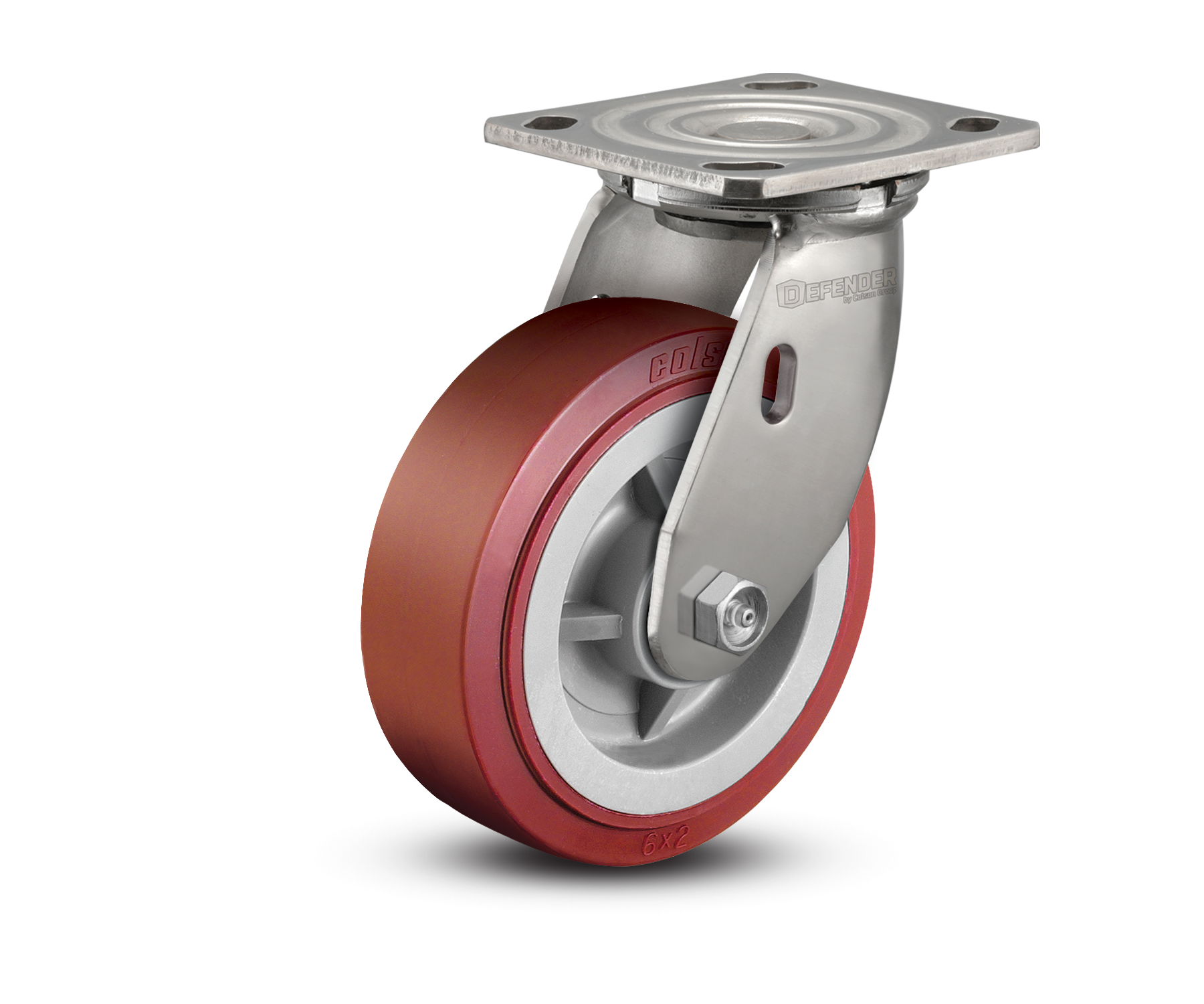 6"X2" Stainless Steel Top Plate Swivel Caster with Polyurethane Wheel - D4.06109.929 SS WB29 - Colson