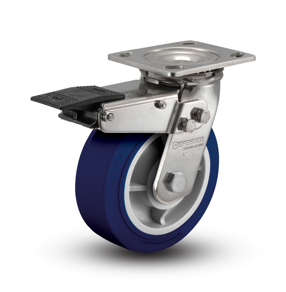 6"x2" - Colson Hydrotech Defender Series Swivel Caster - D4.06109.HF9 BRK4