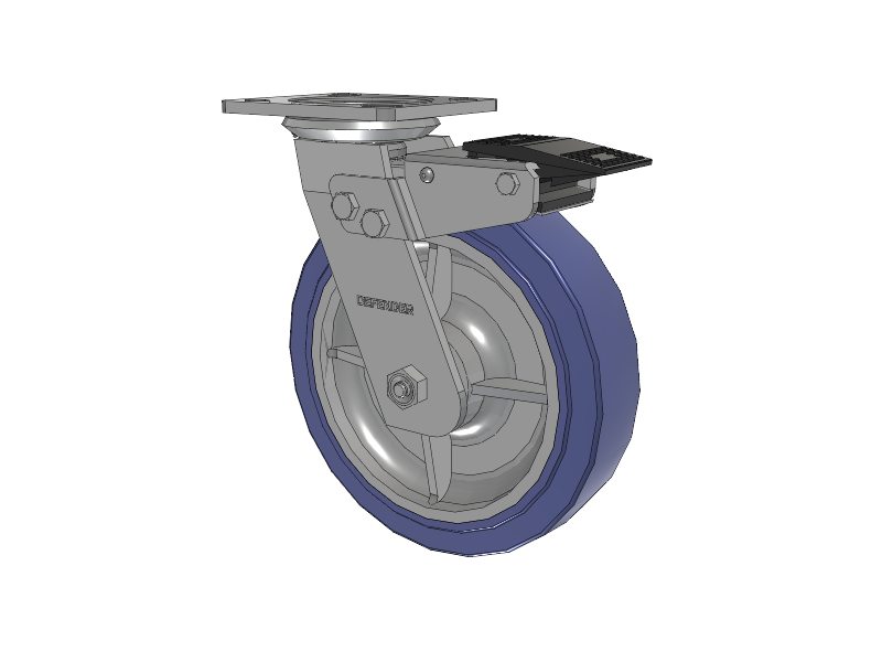 8"x2" Colson Hydrotech Defender Series Swivel Caster - D4.08109.HF9 BRK4