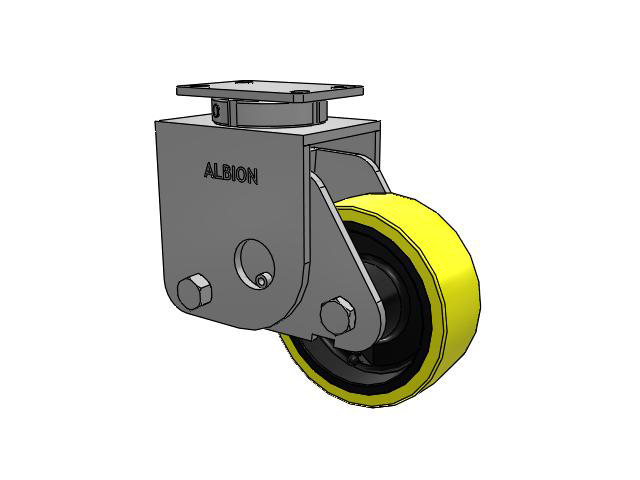 8" x 3" Swivel Albion S310 Spring-Loaded Kingpinless Caster w/Polyurethane on Cast Iron Wheel - S310PF08528S