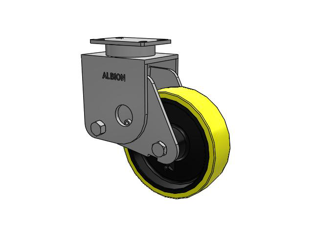 10" x 3" Rigid Albion S310 Spring-Loaded Kingpinless Caster w/Polyurethane on Cast Iron Wheel - S310PF10528R