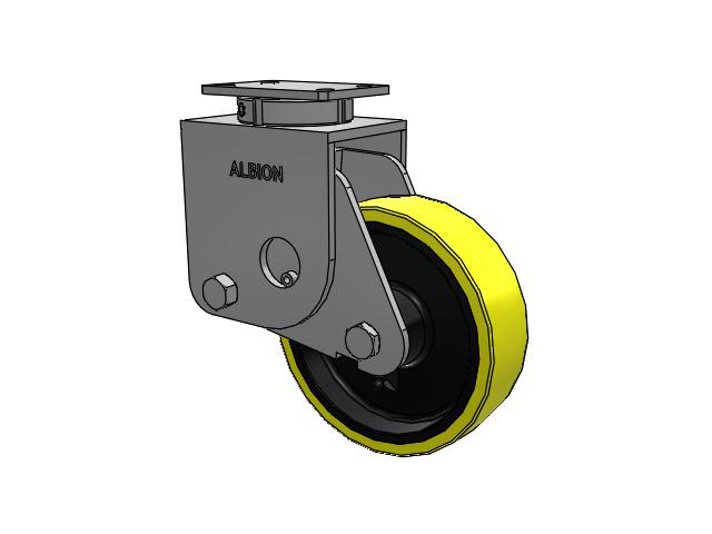 10" x 3" Swivel Albion S310 Spring-Loaded Kingpinless Caster w/Polyurethane on Cast Iron Wheel - S310PF10528S