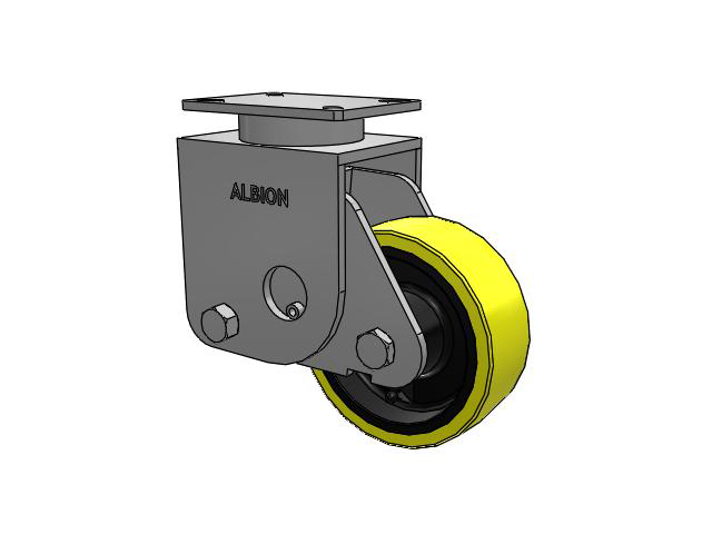 6" x 3" Swivel Albion S410 Spring-Loaded Kingpinless Caster w/Polyurethane on Cast Iron Wheel - S410PF06528S
