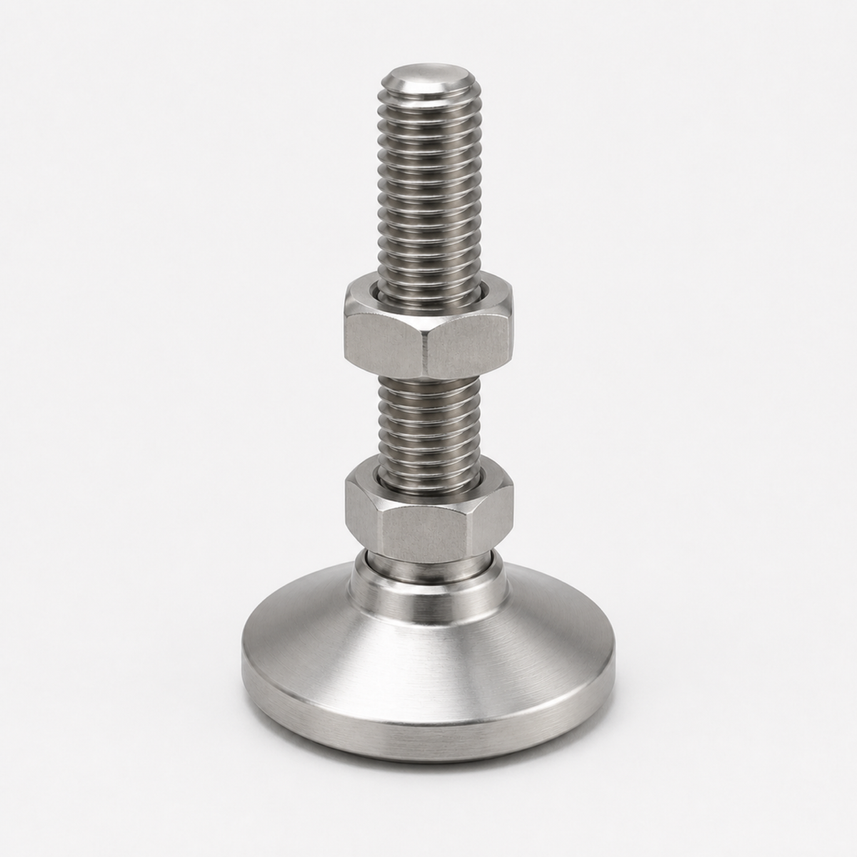 1/4"-20 x 1.25" Threaded Stainless Steel 1" Base Swivel Leveling Mount - SSW-0 - hero