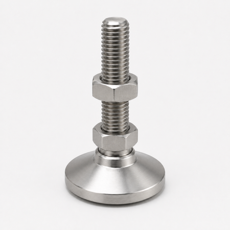 1/4"-20 x 1.25" Threaded Stainless Steel 1" Base Swivel Leveling Mount - SSW-0 - hero