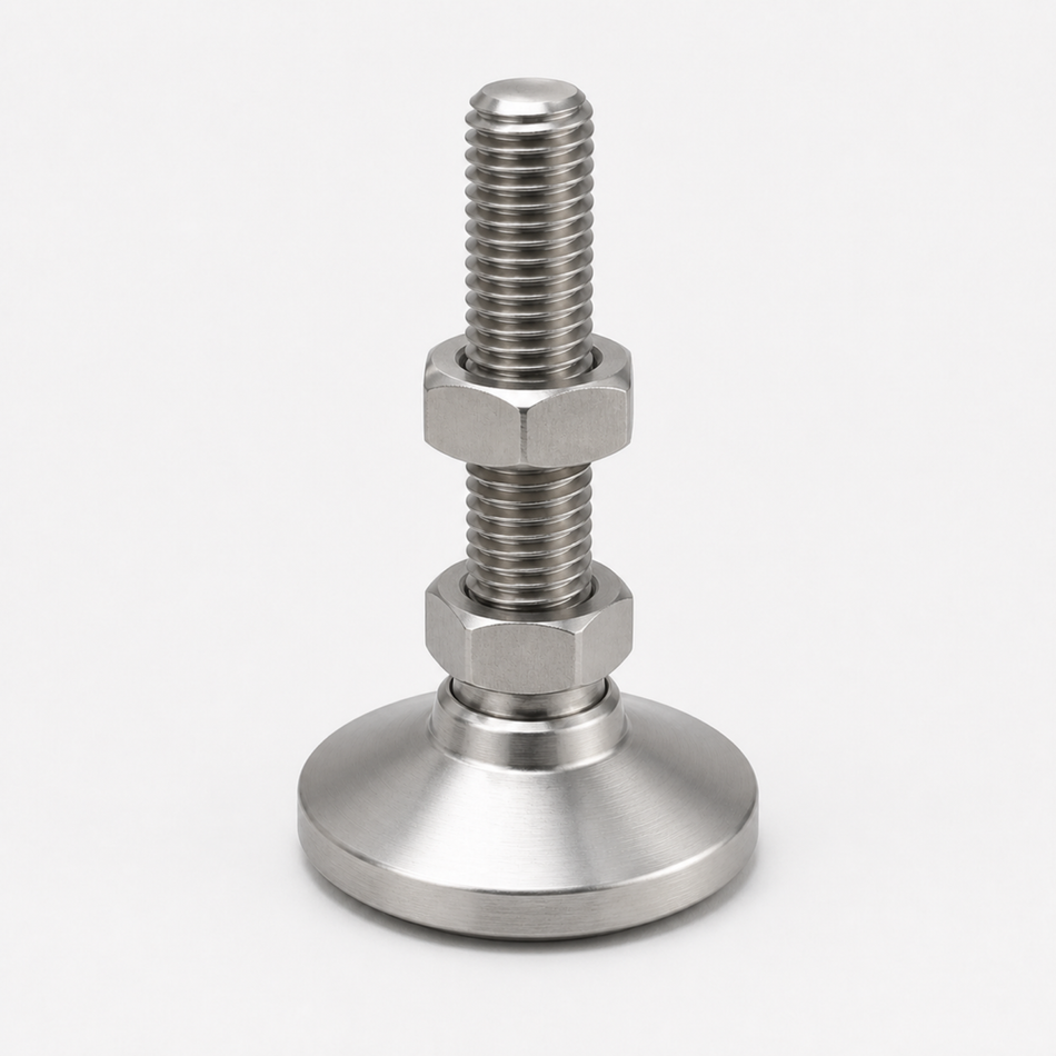 1/4"-20 x 1.25" Threaded Stainless Steel 1" Base Swivel Leveling Mount - SSW-0 - hero