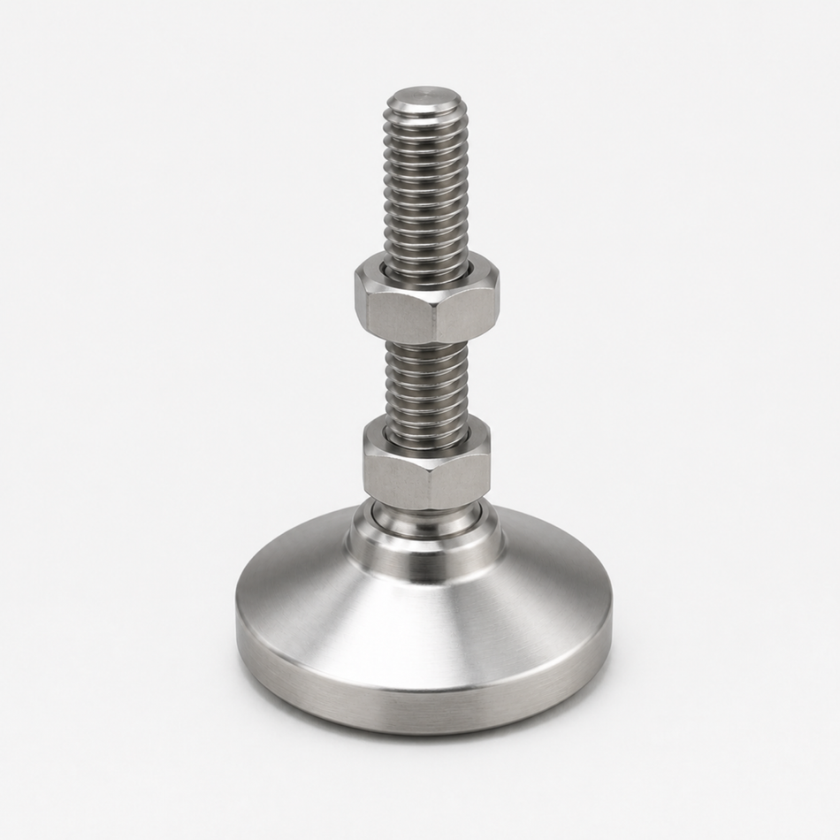 1/2"-13 x 2" Threaded Stainless Steel 1.875" Base Swivel Leveling Mount - SSW-2 - hero