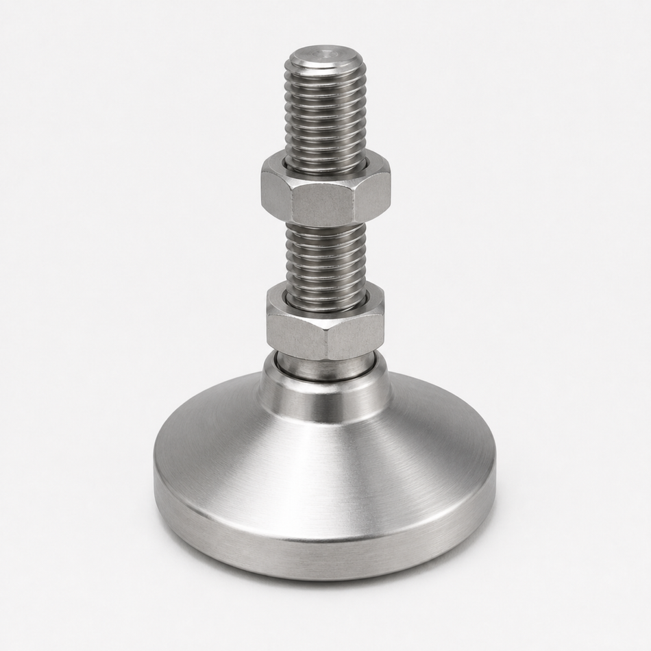 3/4"-10 x 2" Threaded Stainless Steel 3" Base Swivel Leveling Mount - SSW-4 - hero