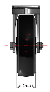 10" x 3" Swivel Albion Empire 370 Series Caster w/ Moldon Rubber Wheel - 370MR10501S - Albion