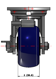 4" x2" Polyurethane Swivel Caster w/ Face Brake - 16EG04201SFBA - Albion