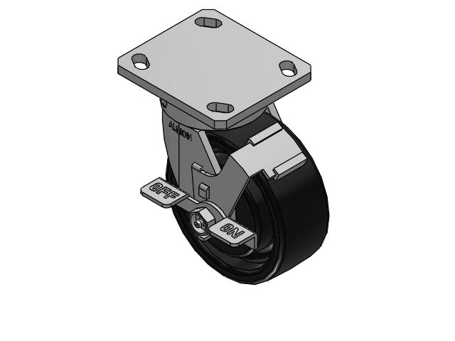5"x 2" Swivel Caster w/ Face Brake (FB), Albion 110 Series Kingpinless Casters - 110FR05201SFBC - Albion