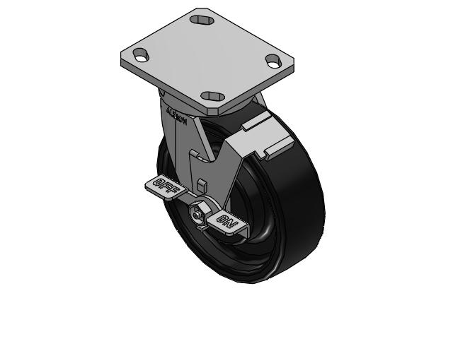 6" x 2" Swivel Caster w/ Face Brake (FB), Albion 110 Series Kingpinless Casters - 110FR06201SFBC - Albion
