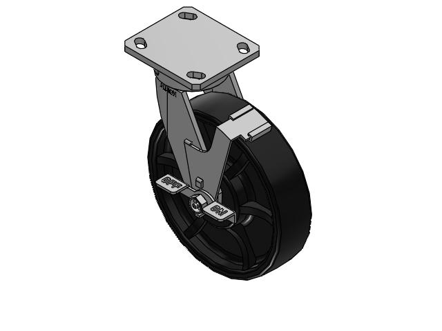 8"x 2" Swivel Caster w/ Face Brake (FBC), Albion 110 Series Kingpinless Casters - 110FR08201SFBC - Albion