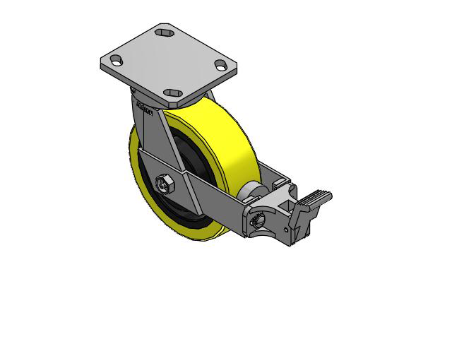 6" x2" Swivel Albion 110PF Series Kingpinless Caster w/Face Brake (FBB) - 110PF06228SFBB - Albion