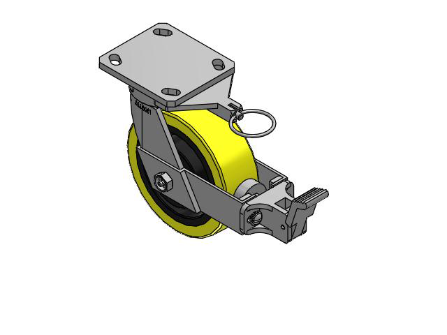 6"x2" Swivel Albion 110 Series Kingpinless Caster w/ Face Brake, Swivel Lock - 110PF06228SFBBL - Albion