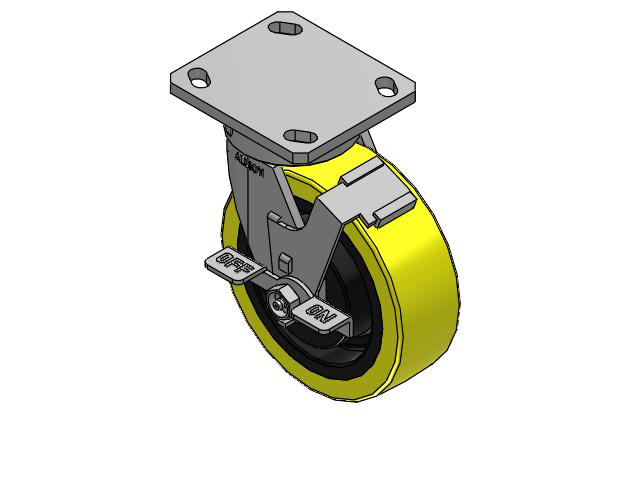 6"x2" Swivel Albion 110PF Series Kingpinless Caster w/ Face Brake - 110PF06228SFBC - Albion