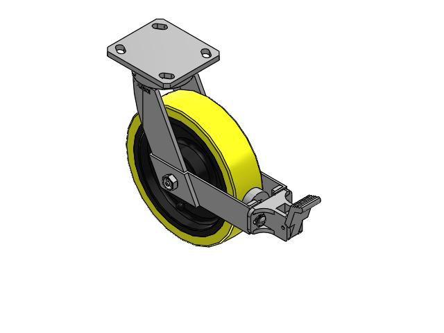 8"x 2" Swivel Albion 110PF Series Kingpinless Caster w/Face Brake (FBB) - 110PF08228SFBB - Albion