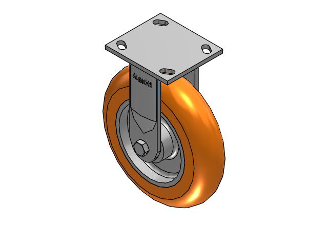 8" Top Plate Rigid Caster with AN-Round Polyurethane Wheel (Aluminim Core) - 170AN08228R01 - Albion