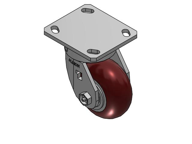 4" Top Plate Swivel Caster with AX-Round Polyurethane Wheel (Aluminum Core) - 170AX04228S - Albion