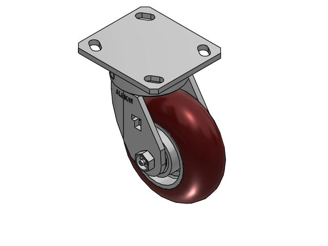 5" Top Plate Swivel Caster with AX-Round Polyurethane Wheel (Aluminum Core) - 170AX05228S - Albion