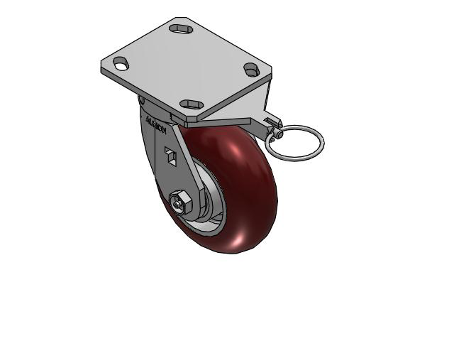 5" Top Plate Swivel Caster with AX-Round Polyurethane Wheel (Aluminum Core) and Swivel Lock (L) - 170AX05228SL - Albion