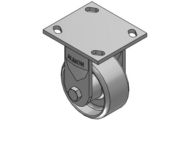 4" Top Plate Rigid Caster with Cast Iron Wheel - 170CA04201R - Albion